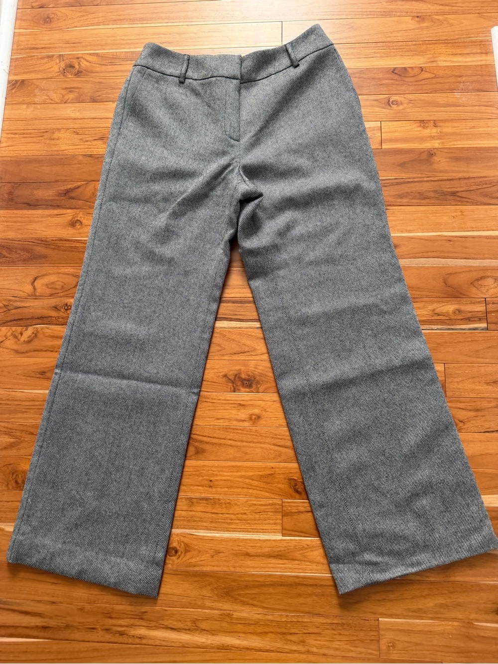 Talbots black and white Wide-Leg Wool-Blend Trousers 8p